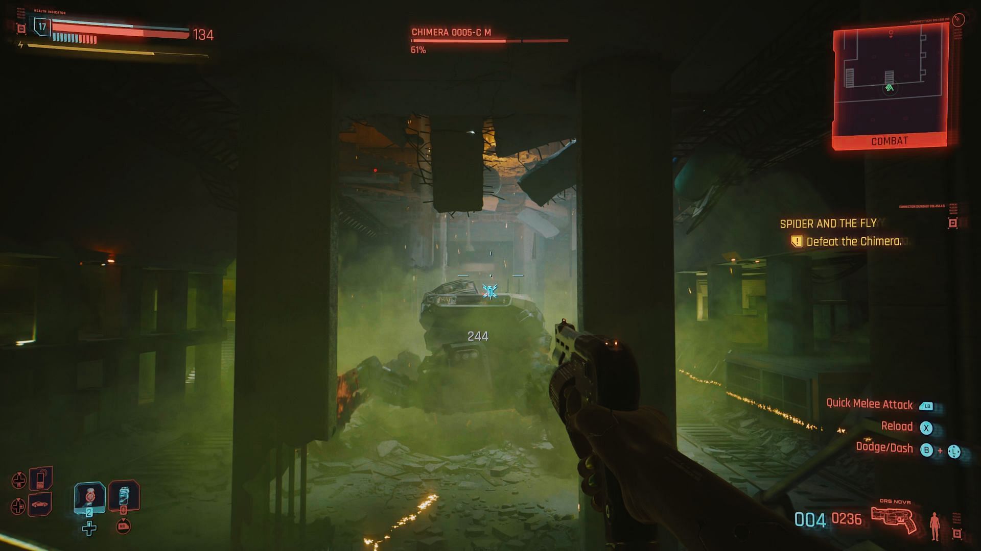 Chimera's toxic gas (image via Cyberpunk 2077)